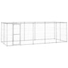 Vidaxl -Hundezwinger mit Dach 12,1 m² verzinkter Stahl