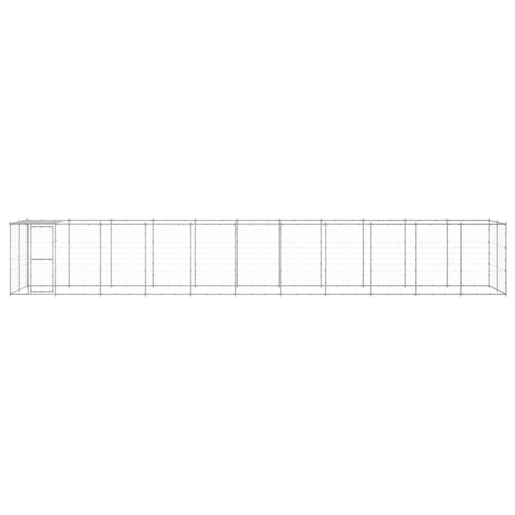 Vidaxl -Hundezwinger mit Dach 26,62 m² verzinkter Stahl