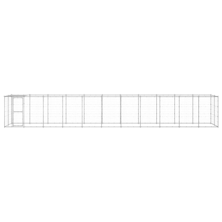 Vidaxl -Hundezwinger mit Dach 26,62 m² verzinkter Stahl