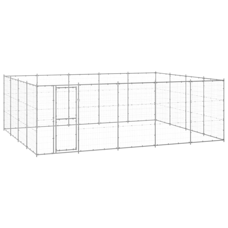 Vidaxl -Hundezwinger 24,2 m² verzinkter Stahl