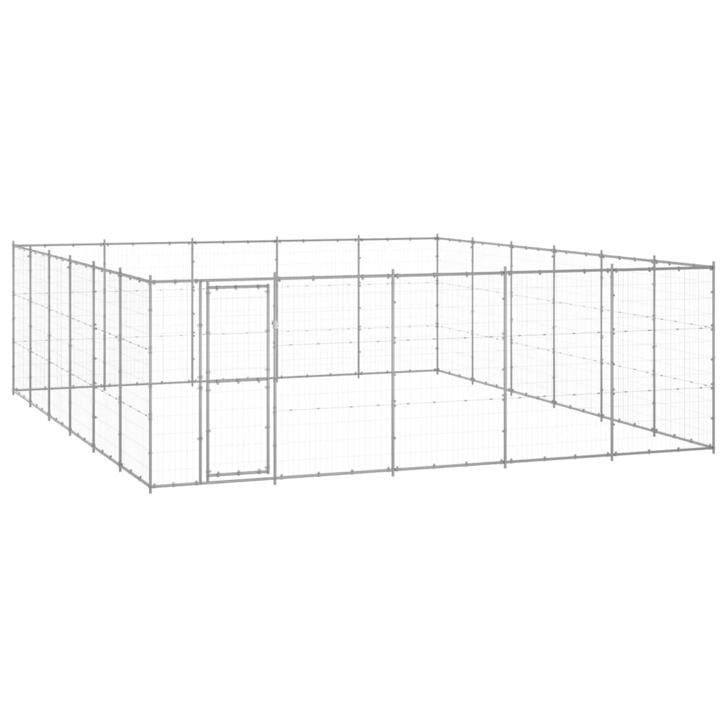 Vidaxl -Hundezwinger 36,3 m² verzinkter Stahl