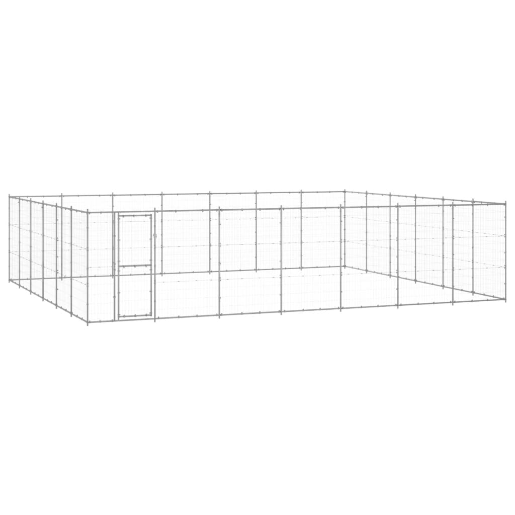Vidaxl -Hundezwinger 50,82 m² verzinkter Stahl