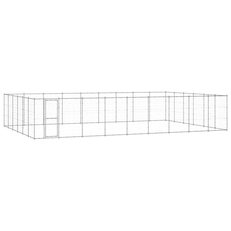 Vidaxl -Hundezwinger 65,34 m² verzinkter Stahl