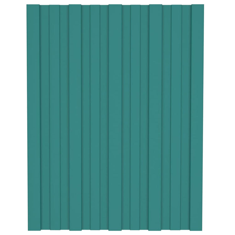 VIDAXL -Dachplatten 12 ST 60x45 cm verzinktes Stahlgrün