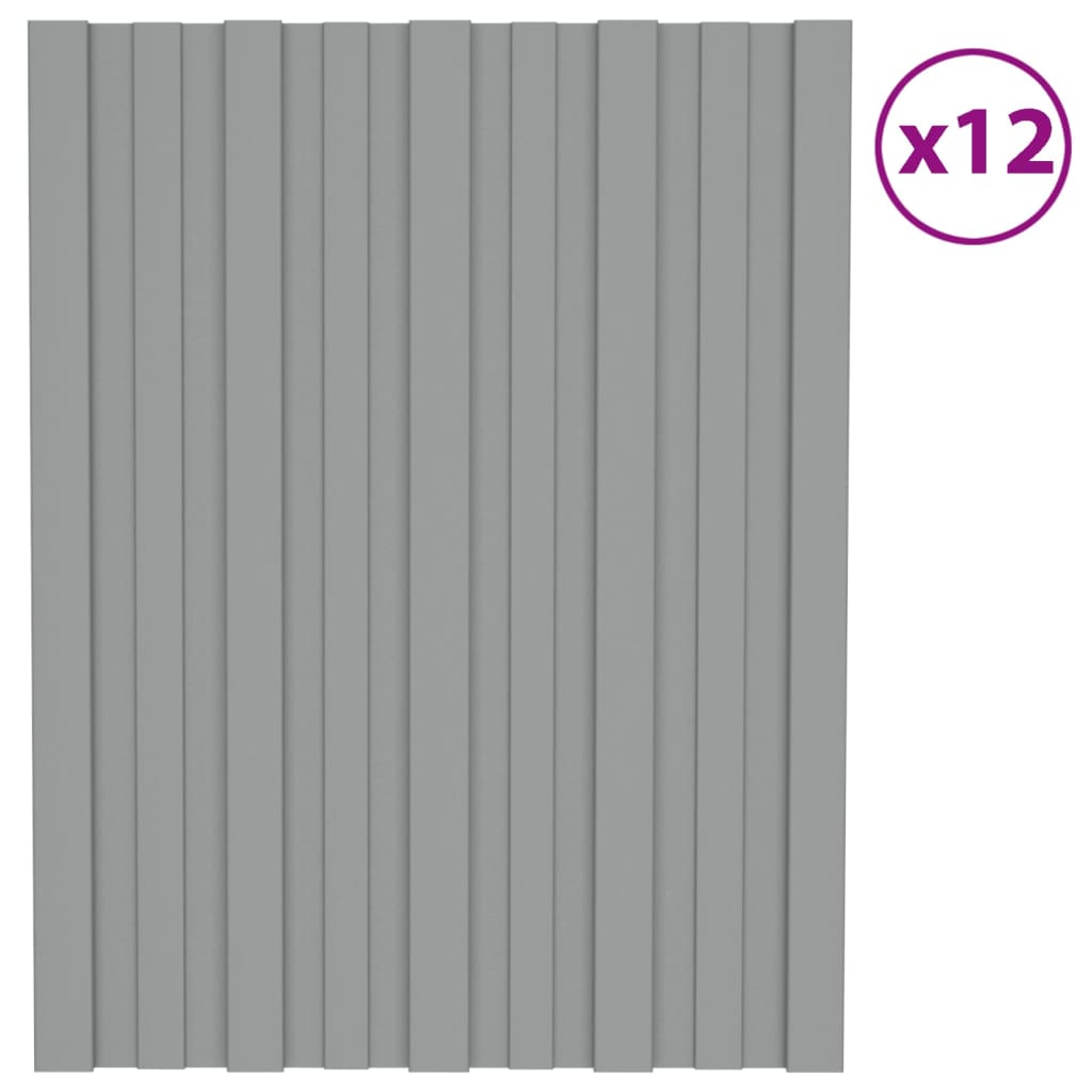 VIDAXL -Dachplatten 12 ST 60x45 cm verzinkter Stahl grau