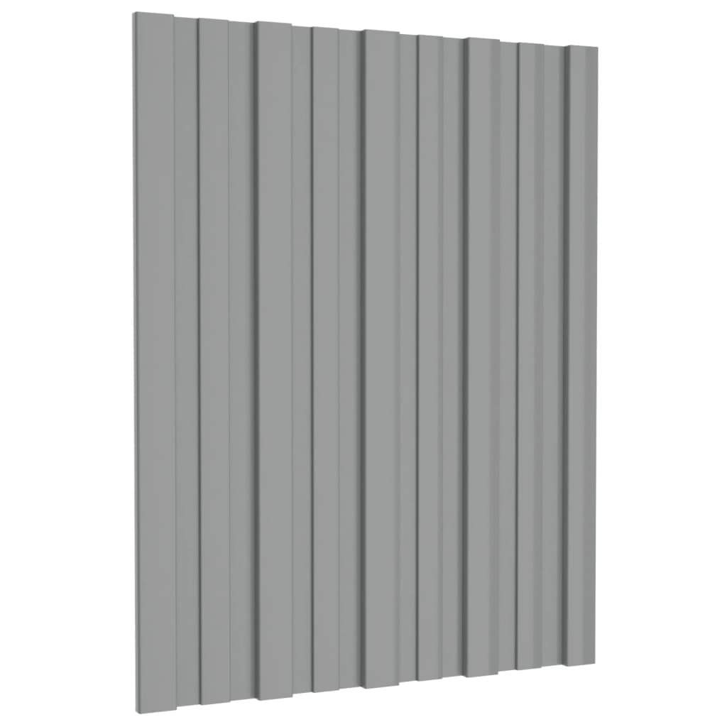 VIDAXL -Dachplatten 12 ST 60x45 cm verzinkter Stahl grau