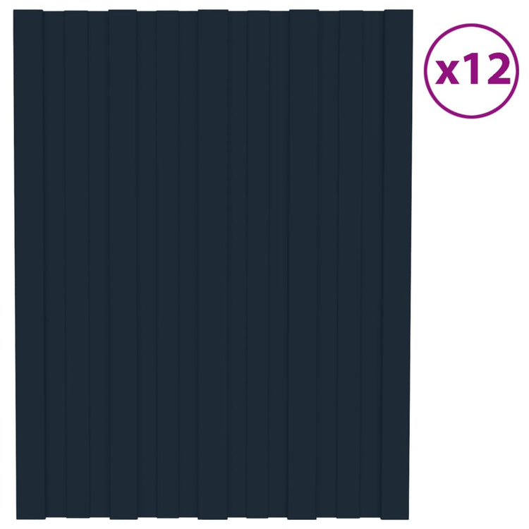 VIDAXL -Dachpaneele 12 ST 60x45 cm verzinkter Stahl -Anthrazit -Verschärfen