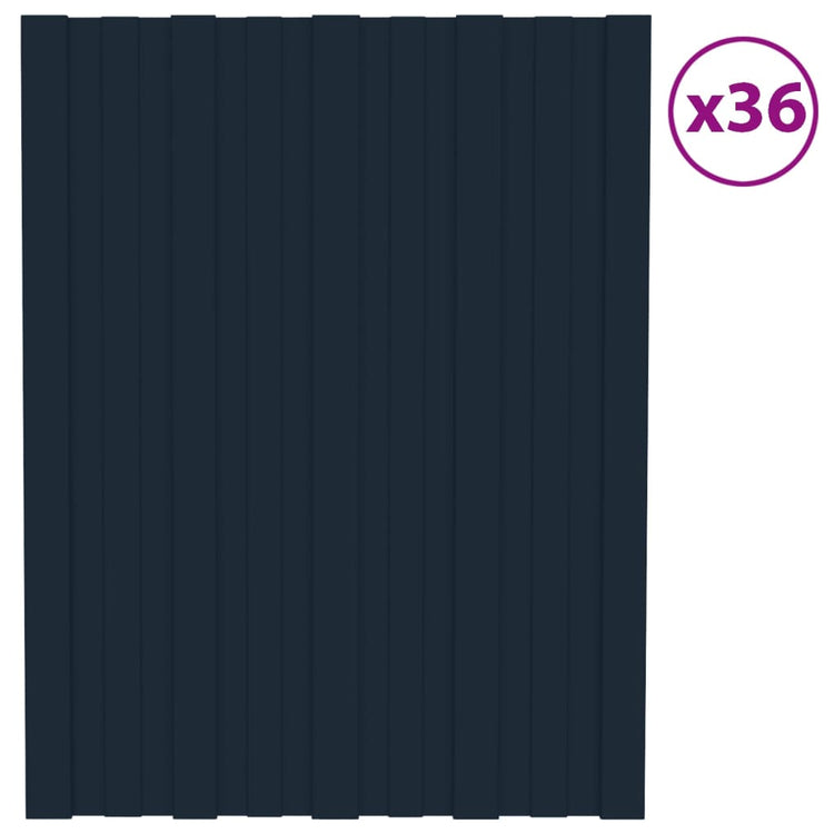 VIDAXL -Dachpaneele 36 ST 60x45 cm verzinkter Stahl -Anthrazit -Verschärfen