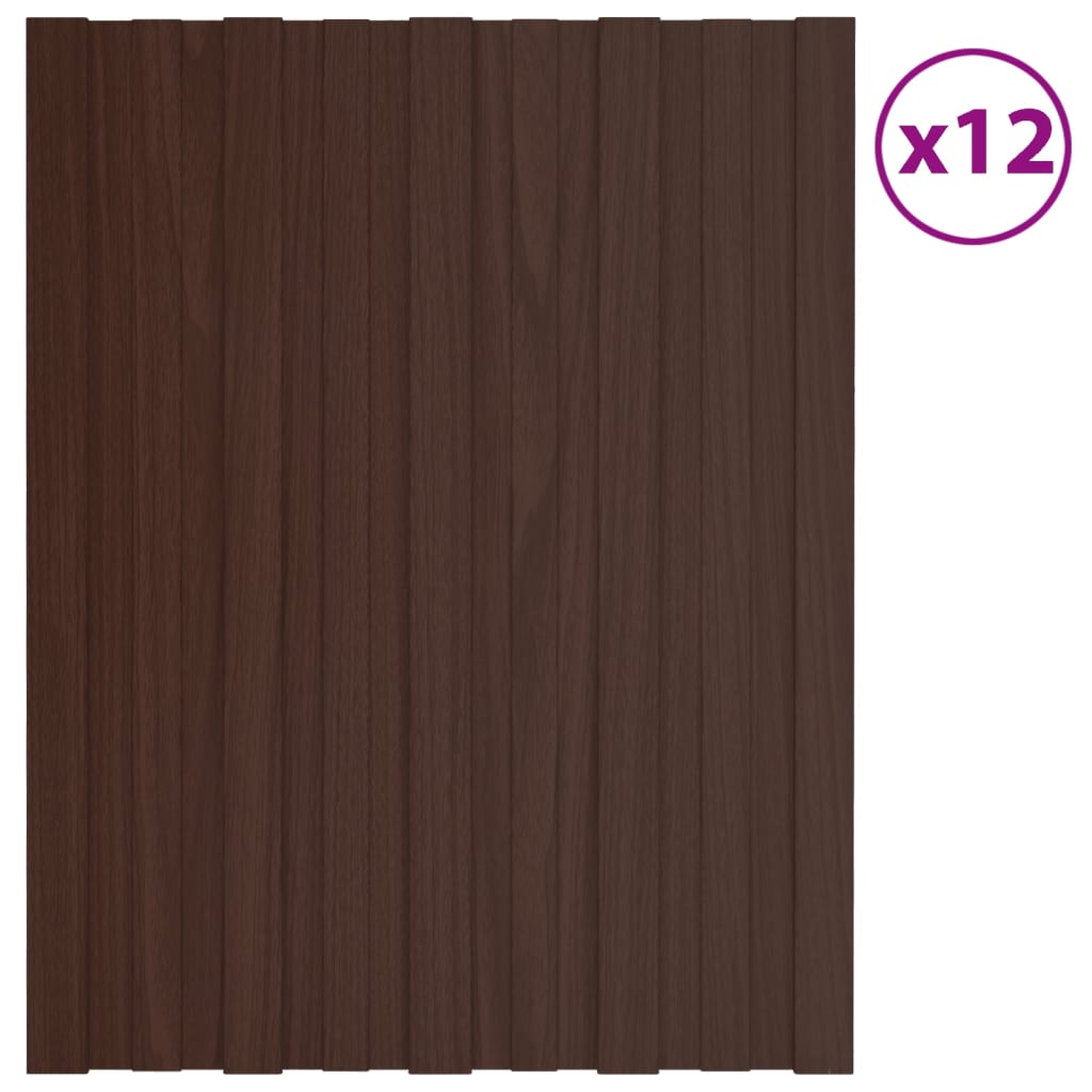 VIDAXL -Dachpaneele 12 ST 60x45 cm verzinkter Stahlbraun