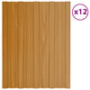 VIDAXL -Dachplatten 12 ST 60x45 cm verzinktes Stahl hellholz Holz