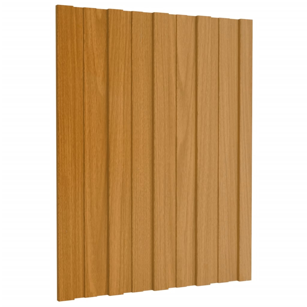 VIDAXL -Dachplatten 12 ST 60x45 cm verzinktes Stahl hellholz Holz
