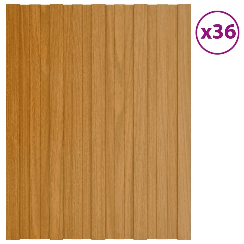 Vidaxl -Dachplatten 36 ST 60x45 cm verzinktes Stahlhellholz gefärbt