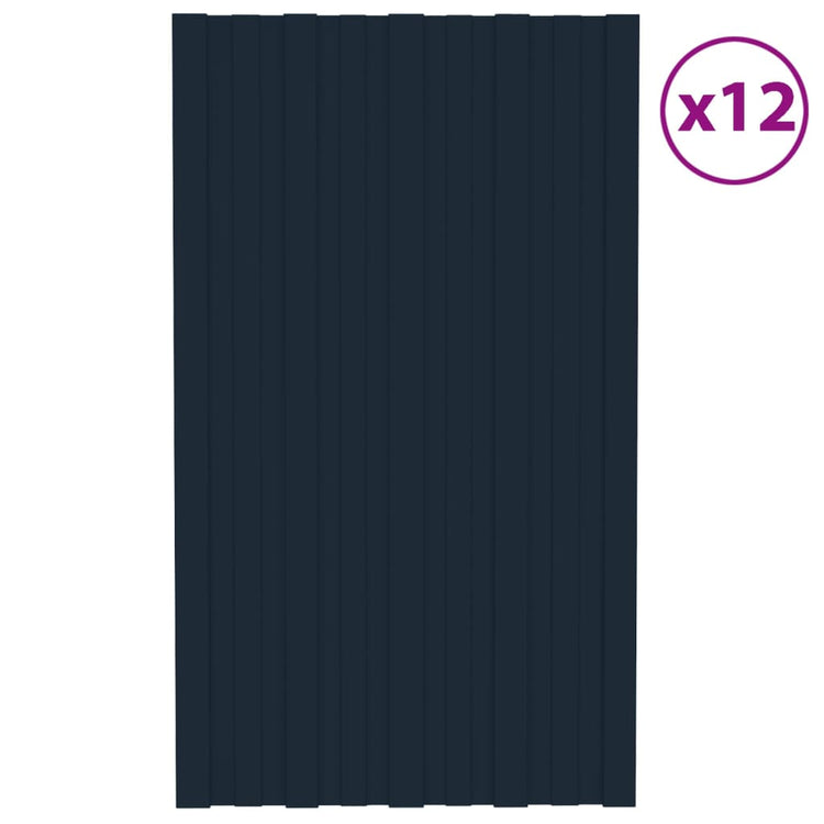 VIDAXL -Dachpaneele 12 ST 80x45 cm verzinkter Stahl -Anthrazit -Verschärfen
