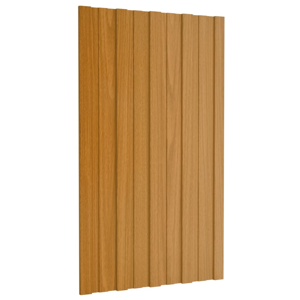 VIDAXL -Dachpaneele 12 ST 80x45 cm verzinktes Stahl hellholz Holz