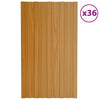 VIDAXL -Dachplatten 36 ST 80x45 cm verzinktes Stahlhellholz gefärbt