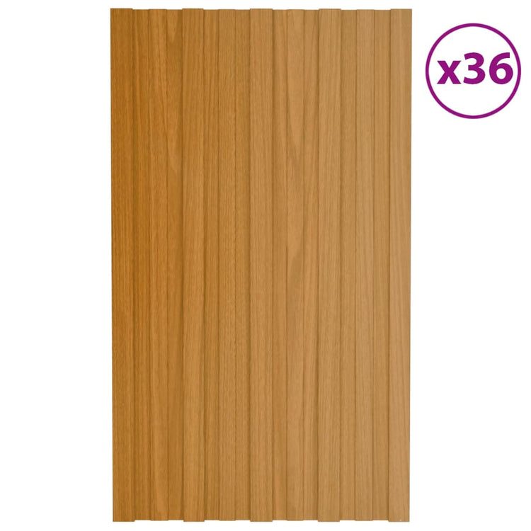 VIDAXL -Dachplatten 36 ST 80x45 cm verzinktes Stahlhellholz gefärbt