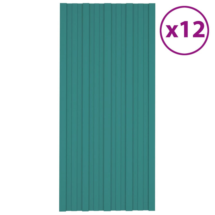 VIDAXL -Dachpaneele 12 ST 100x45 cm verzinktes Stahlgrün
