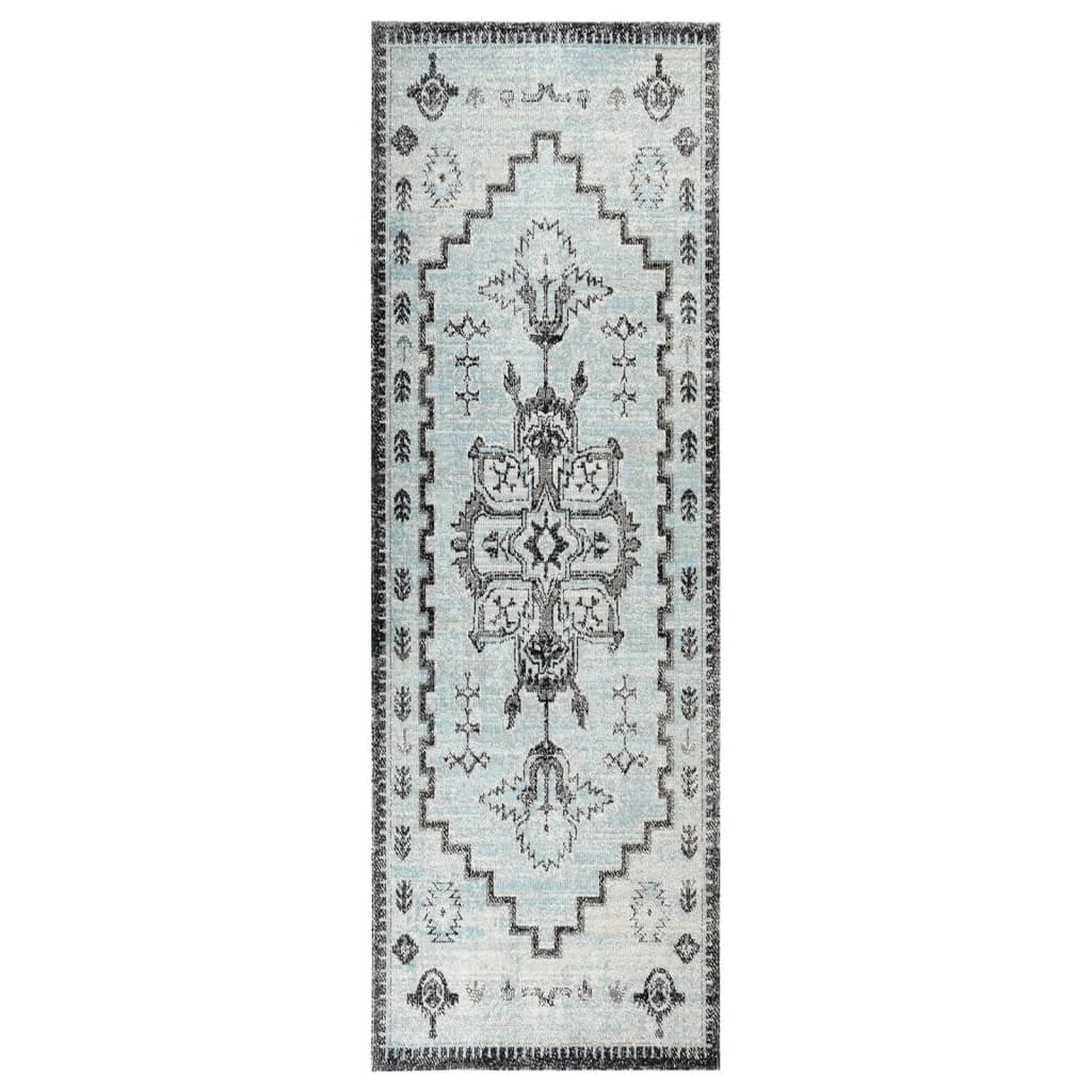 Vidaxl außerhalb des Teppichs flach gewebt 80x250 cm grün und grau