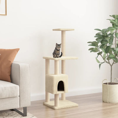 Vidaxl -Katzenkratzerpfosten mit Sisal -Kratzer -Pfosten 104 cm creme -colored