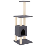 Vidaxl -Katzenkratzerpfosten mit Sisal -Kratzern 104 cm dunkelgrau - afbeelding 2