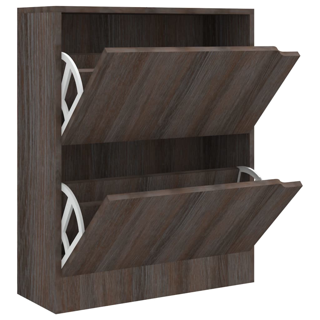 VIDAXL -Schuhschrank 2 Türen 59x24x74 cm Propertiertes Holz Sonoma Eiche