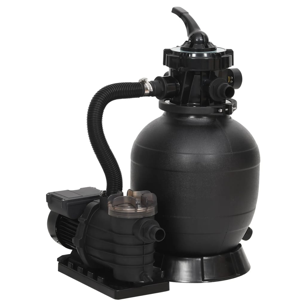 VidaXL Schwimmbadsandfilter mit schwarzem Vorfilter