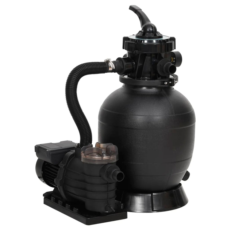 VidaXL Schwimmbadsandfilter mit schwarzem Vorfilter