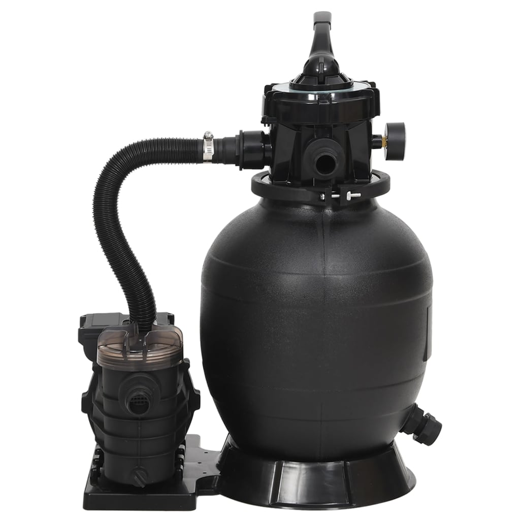 VidaXL Schwimmbadsandfilter mit schwarzem Vorfilter