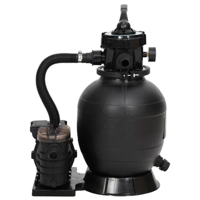 VidaXL Schwimmbadsandfilter mit schwarzem Vorfilter