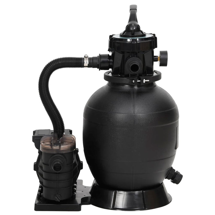 VidaXL Schwimmbadsandfilter mit schwarzem Vorfilter