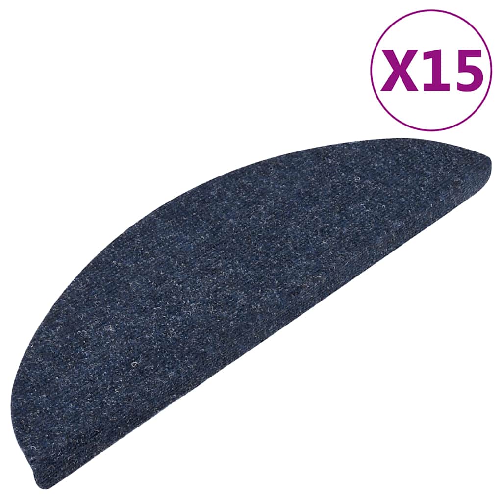 Vidaxl Treppenmatten Selbstadhäsiv 15 ST 56x17x3 cm Blau