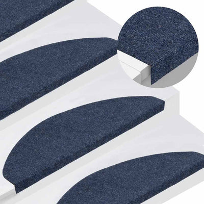 Vidaxl -Treppenmatten Selbstadhäsiv 15 ST 65x22.5x3,5 cm Blau