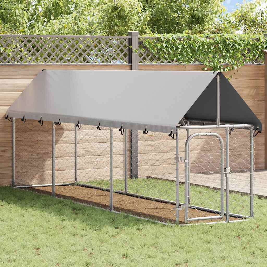 Vidaxl -Hundezwinger für außen mit Dach 400x100x150 cm