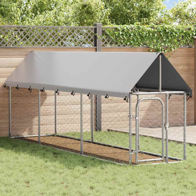 Vidaxl -Hundezwinger für außen mit Dach 400x100x150 cm