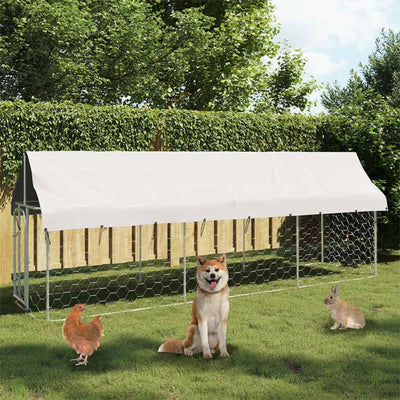 Vidaxl -Hundezwinger für außen mit Dach 400x100x150 cm
