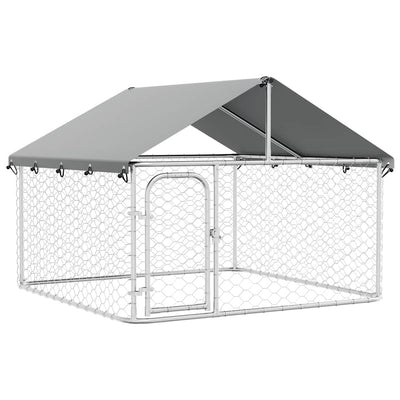 VIDAXL -Hundezwinger für außen mit Dach 200x200x150 cm