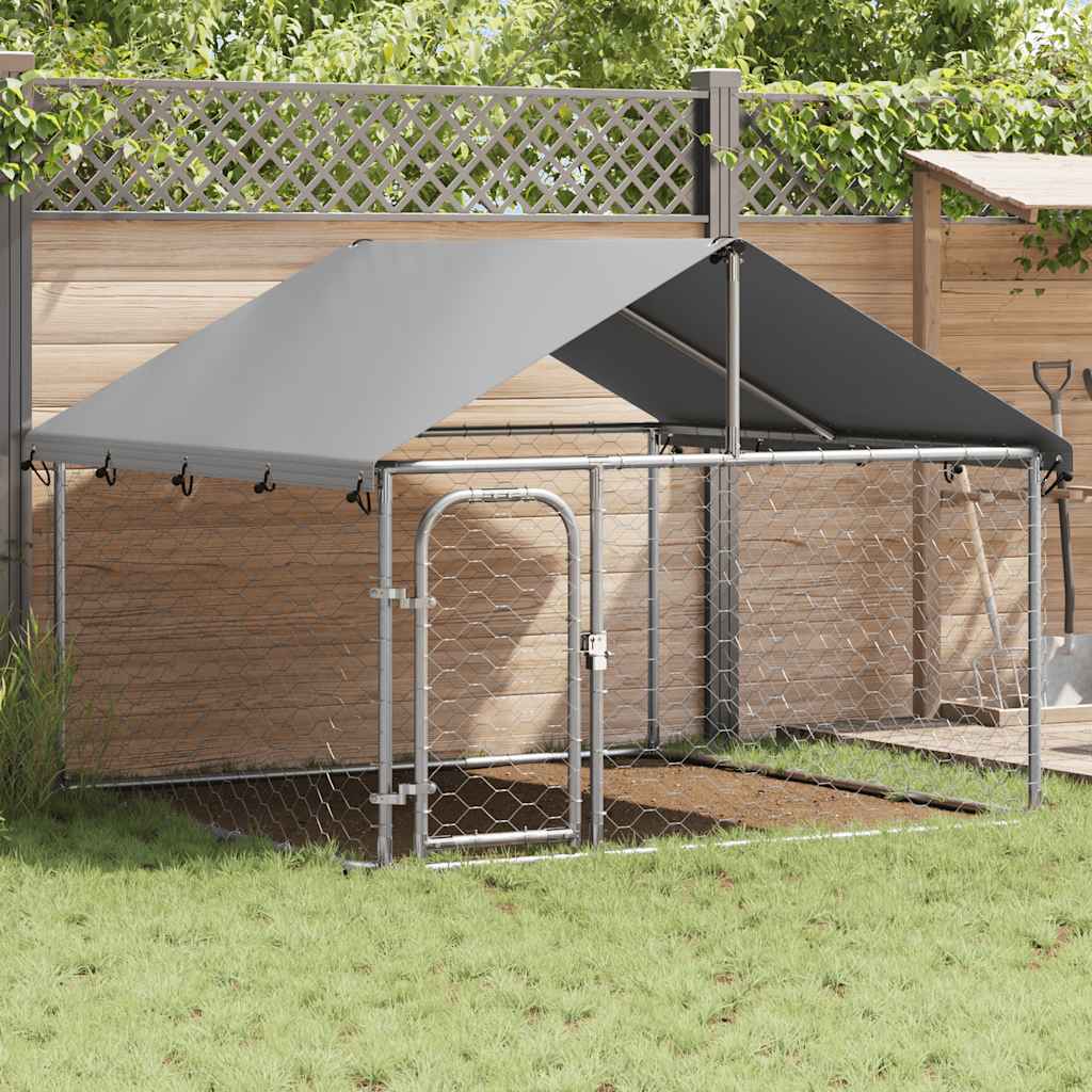 VIDAXL -Hundezwinger für außen mit Dach 200x200x150 cm
