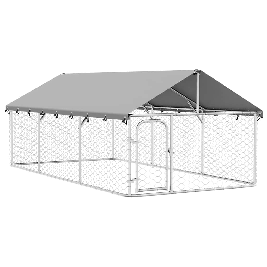 Vidaxl -Hundezwinger für außen mit Dach 400x200x150 cm