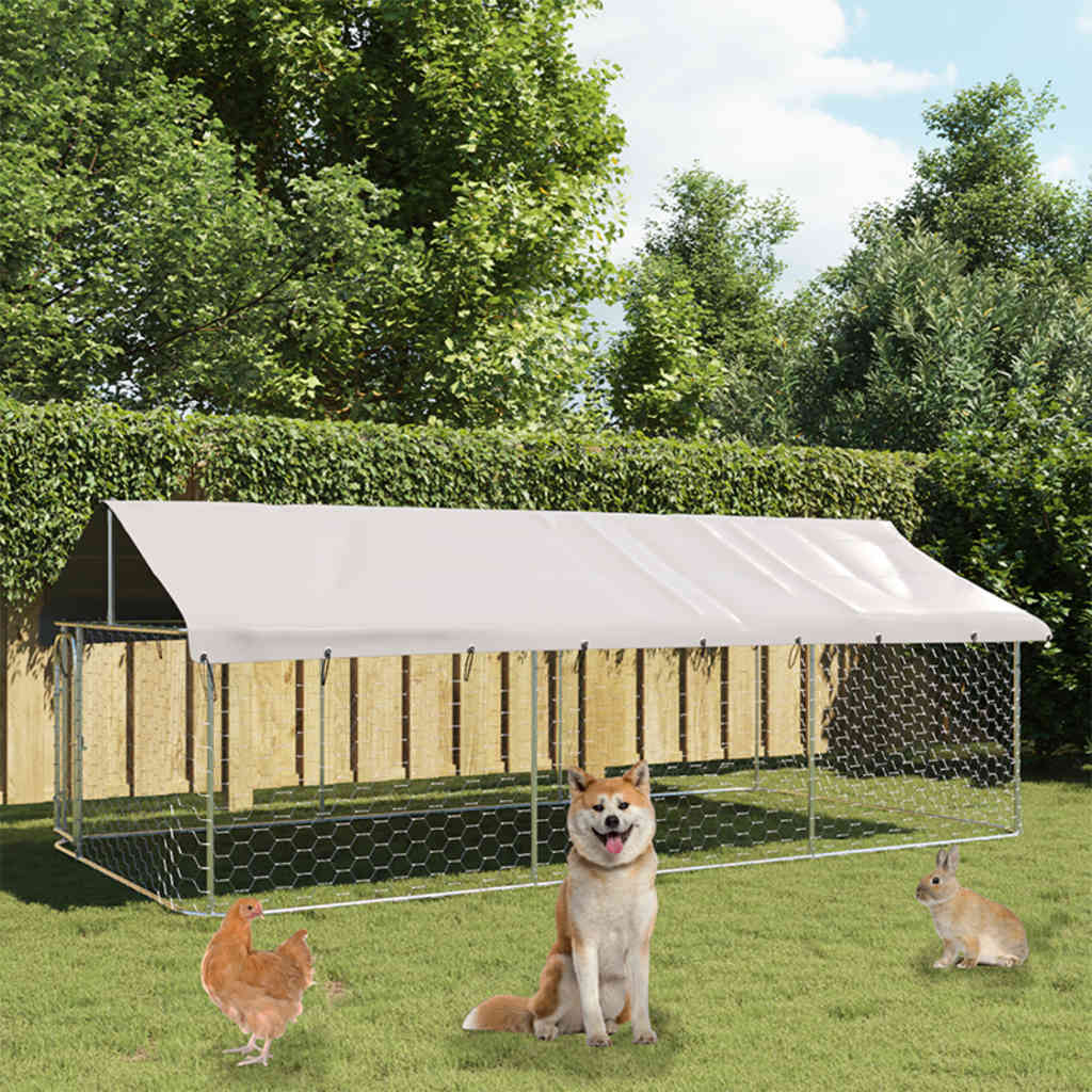 Vidaxl -Hundezwinger für außen mit Dach 400x200x150 cm