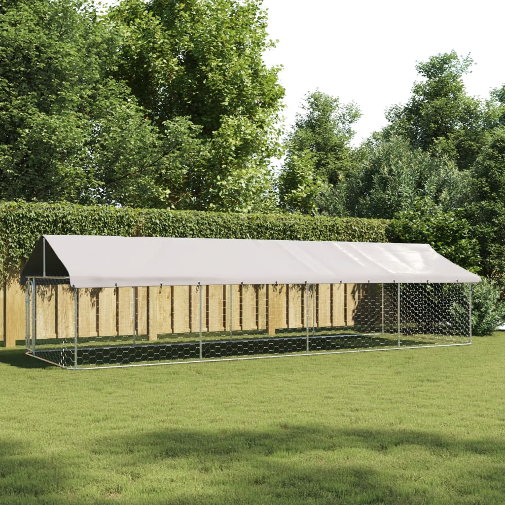 Vidaxl -Hundezwinger für außen mit Dach 600x200x150 cm