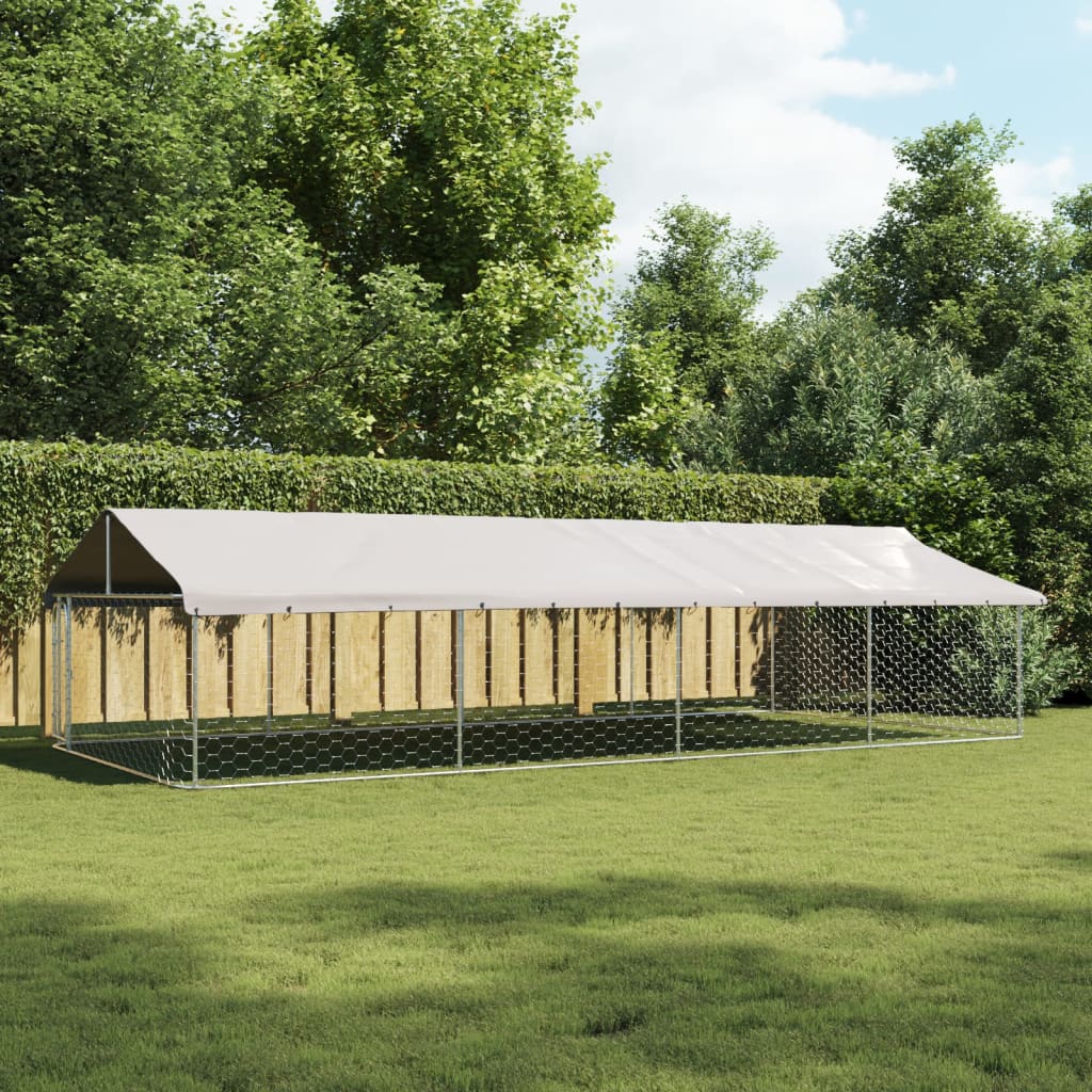 Vidaxl -Hundezwinger für außen mit Dach 600x300x150 cm