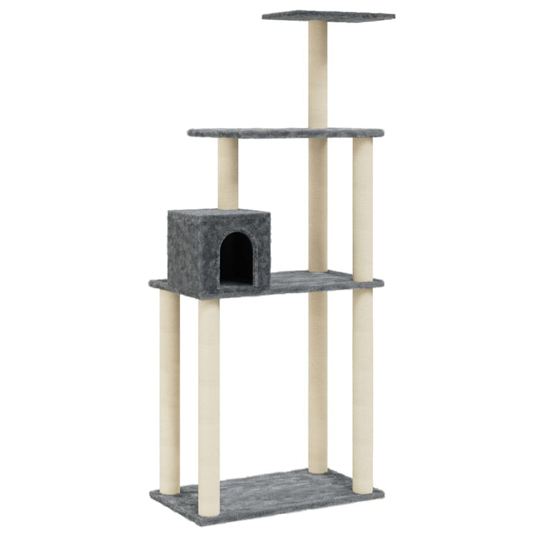 Vidaxl -Katzenkratzerpfosten mit Sisal -Kratzern 147 cm dunkelgrau