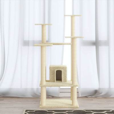 Vidaxl -Katzenkratzerpfosten mit Sisal -Kratzerpfosten 110 cm Creme -Colored