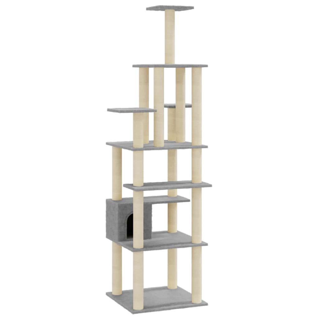 Vidaxl Cat Scraping Post mit Sisal -Kratzern 183 cm hellgrau