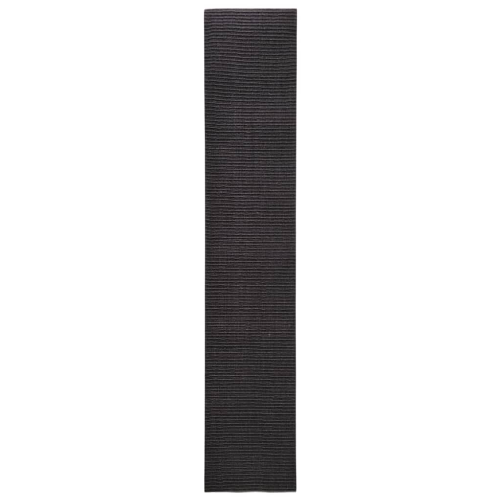 Vidaxl Teppich 66x350 cm Natural Sisal Schwarz