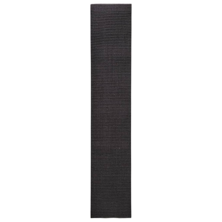 Vidaxl Teppich 66x350 cm Natural Sisal Schwarz