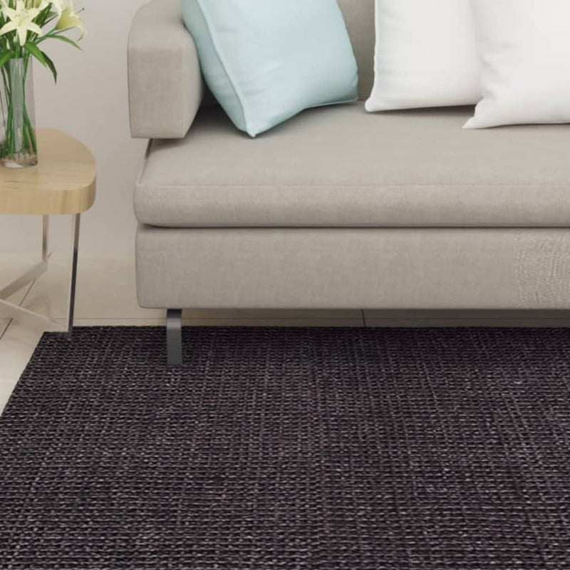 Vidaxl Teppich 80x250 cm Natural Sisal Schwarz