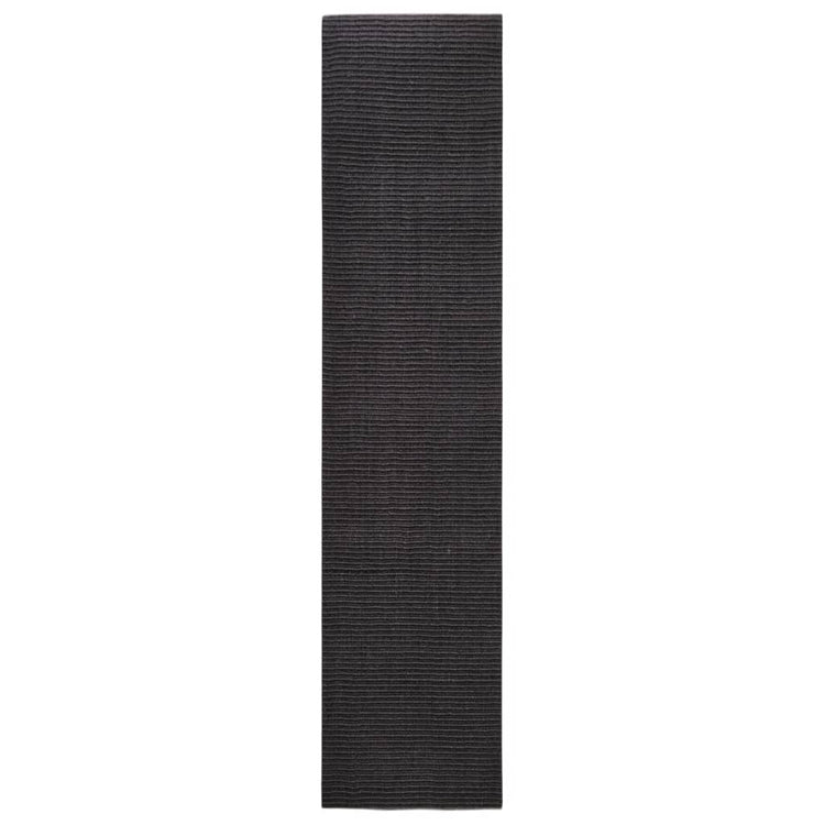 Vidaxl Rug 80x350 cm Natural Sisal Schwarz
