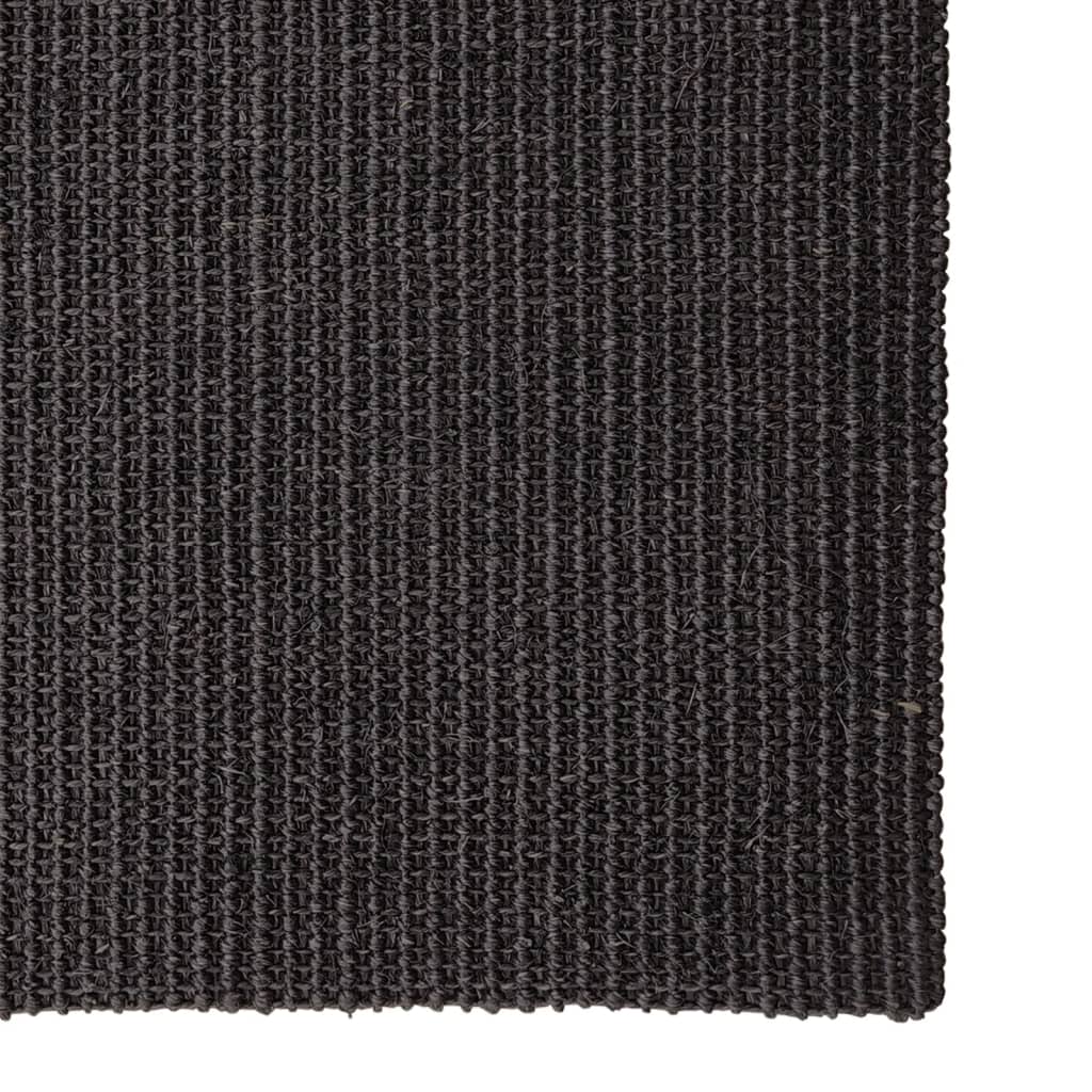 Vidaxl Rug 80x350 cm Natural Sisal Schwarz