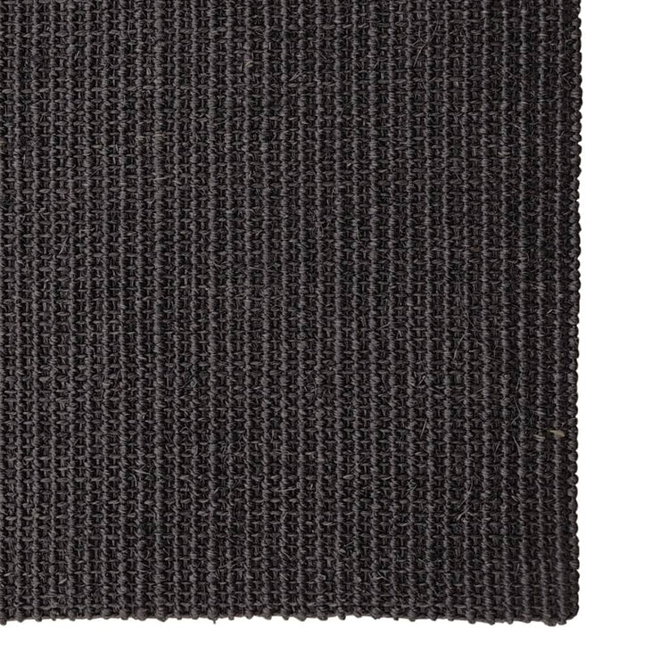 Vidaxl Rug 80x350 cm Natural Sisal Schwarz